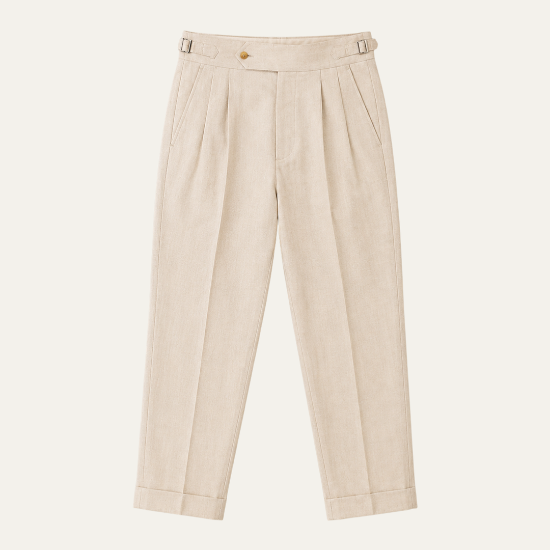 The Laguna Men's Pleated Tailored Linen Pants