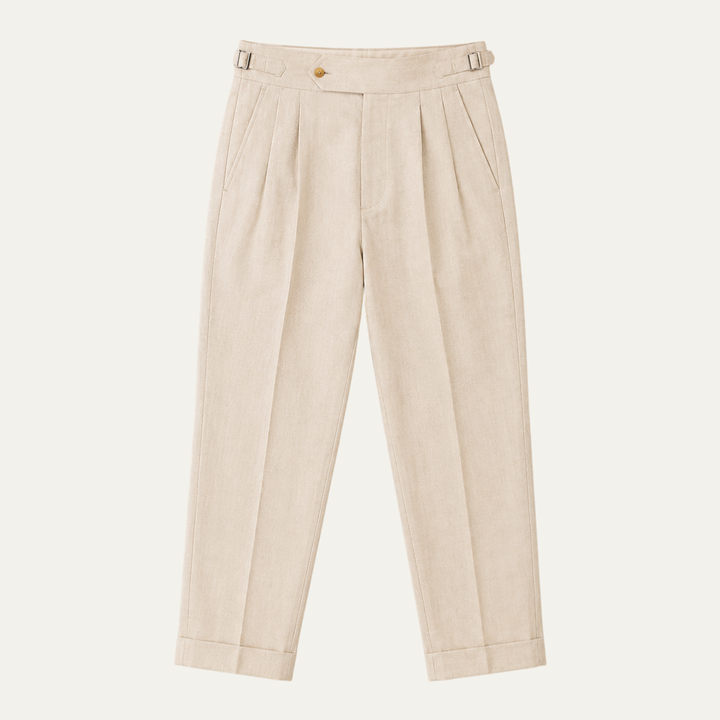 The Laguna Men's Pleated Tailored Linen Pants