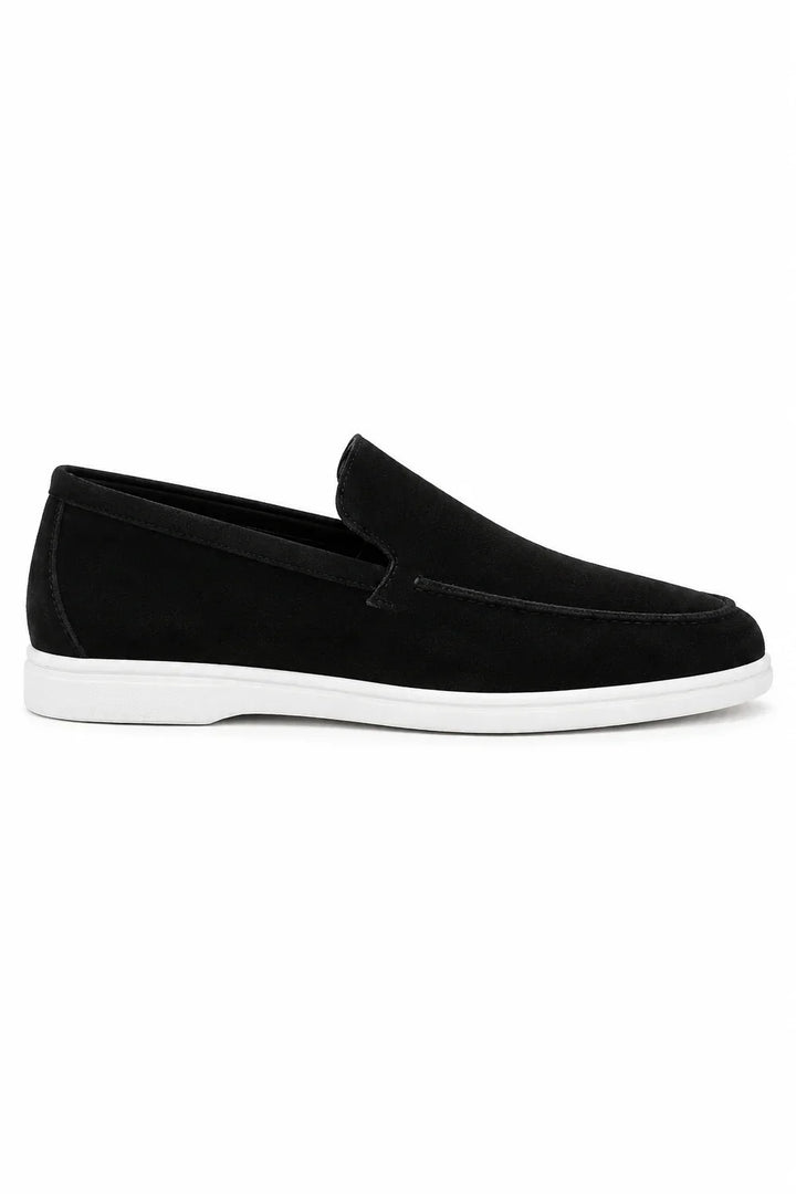 The Sheridan Men's Lightweight Slip On Suede Loafers - Black