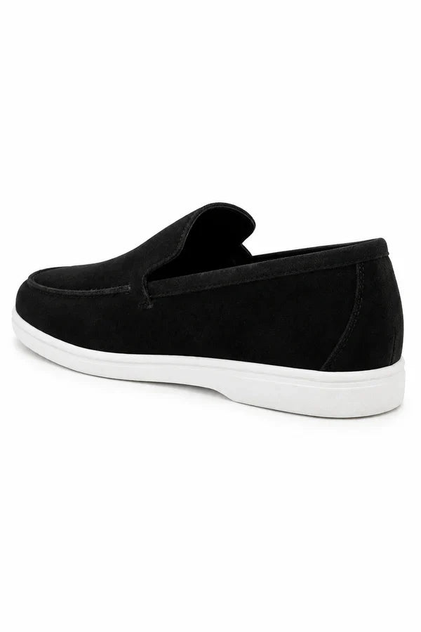 The Sheridan Men's Lightweight Slip On Suede Loafers - Black