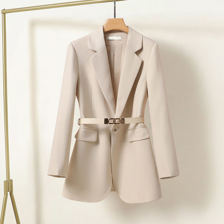 Women's Long Blazer with Waist Belt