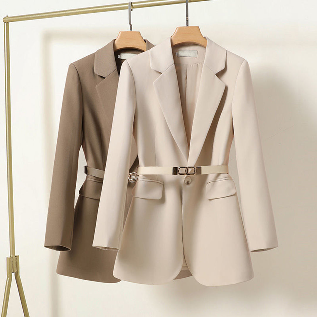 Women's Long Blazer with Waist Belt