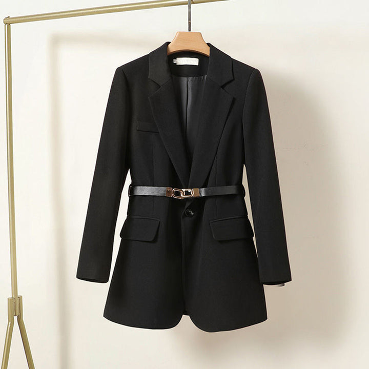 Women's Long Blazer with Waist Belt