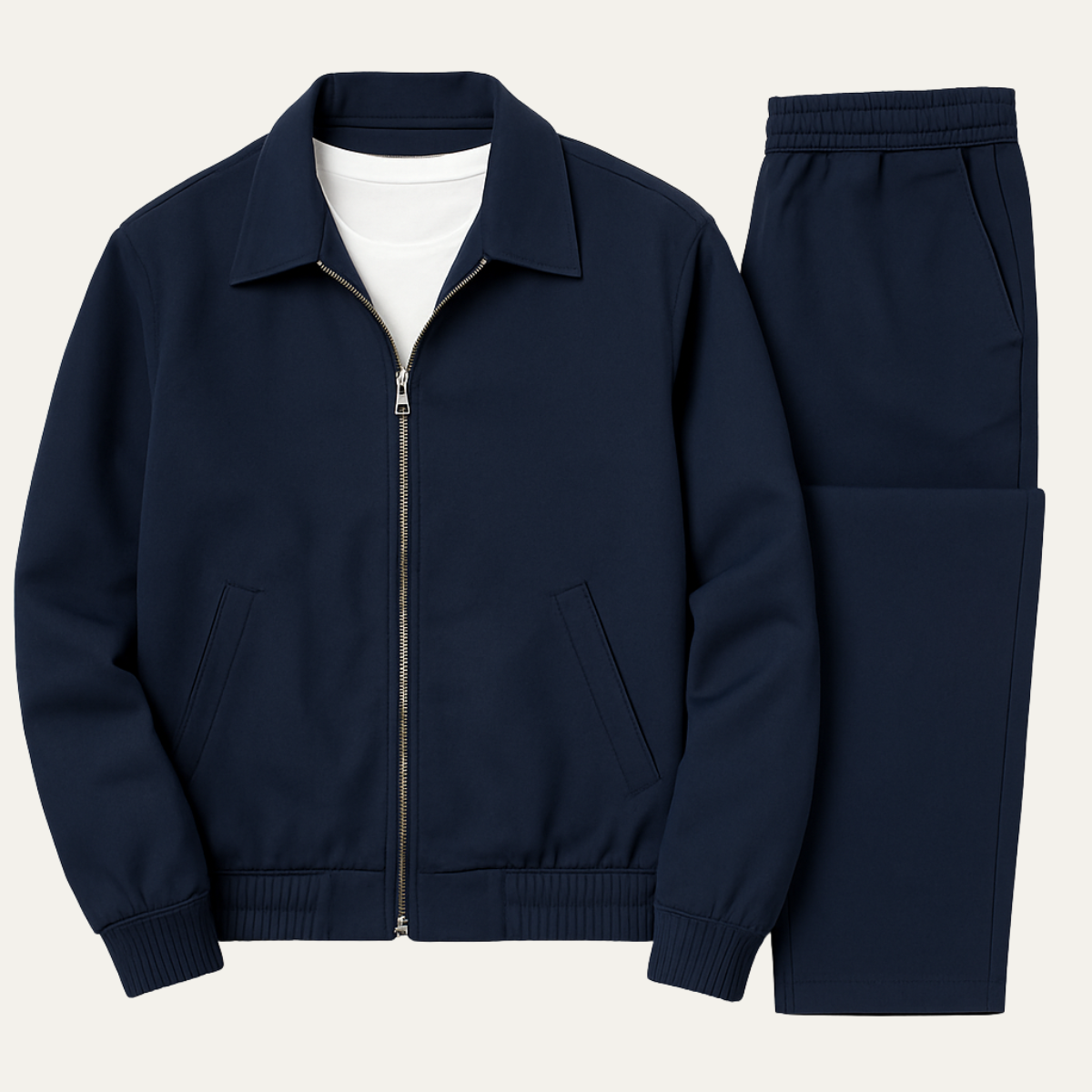 The Napoli Men’s Navy Blue Co Ord Set – Lightweight Cotton Jacket & Pants