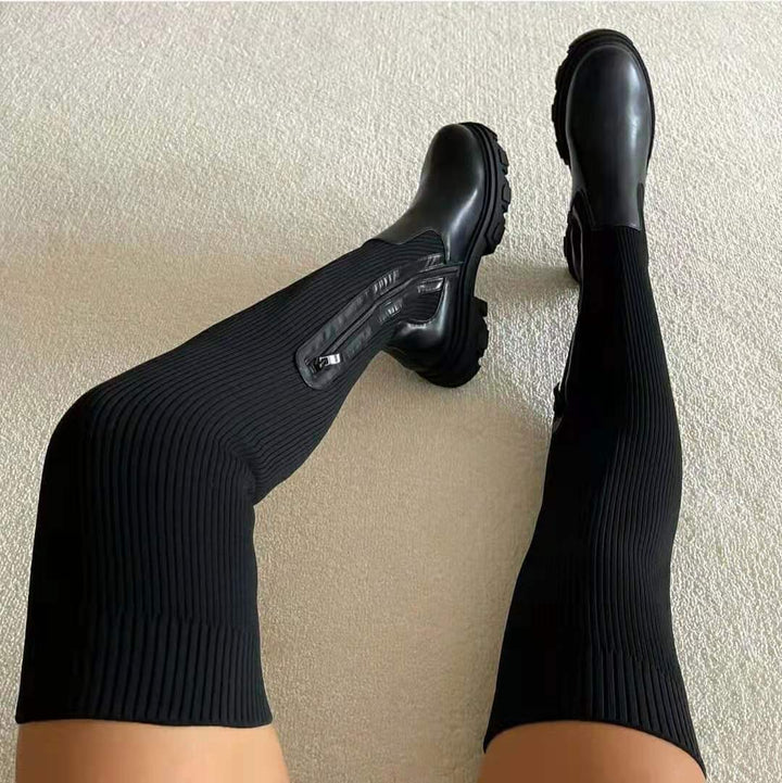 Elegant Over-the-Knee Fitted Boots for Women