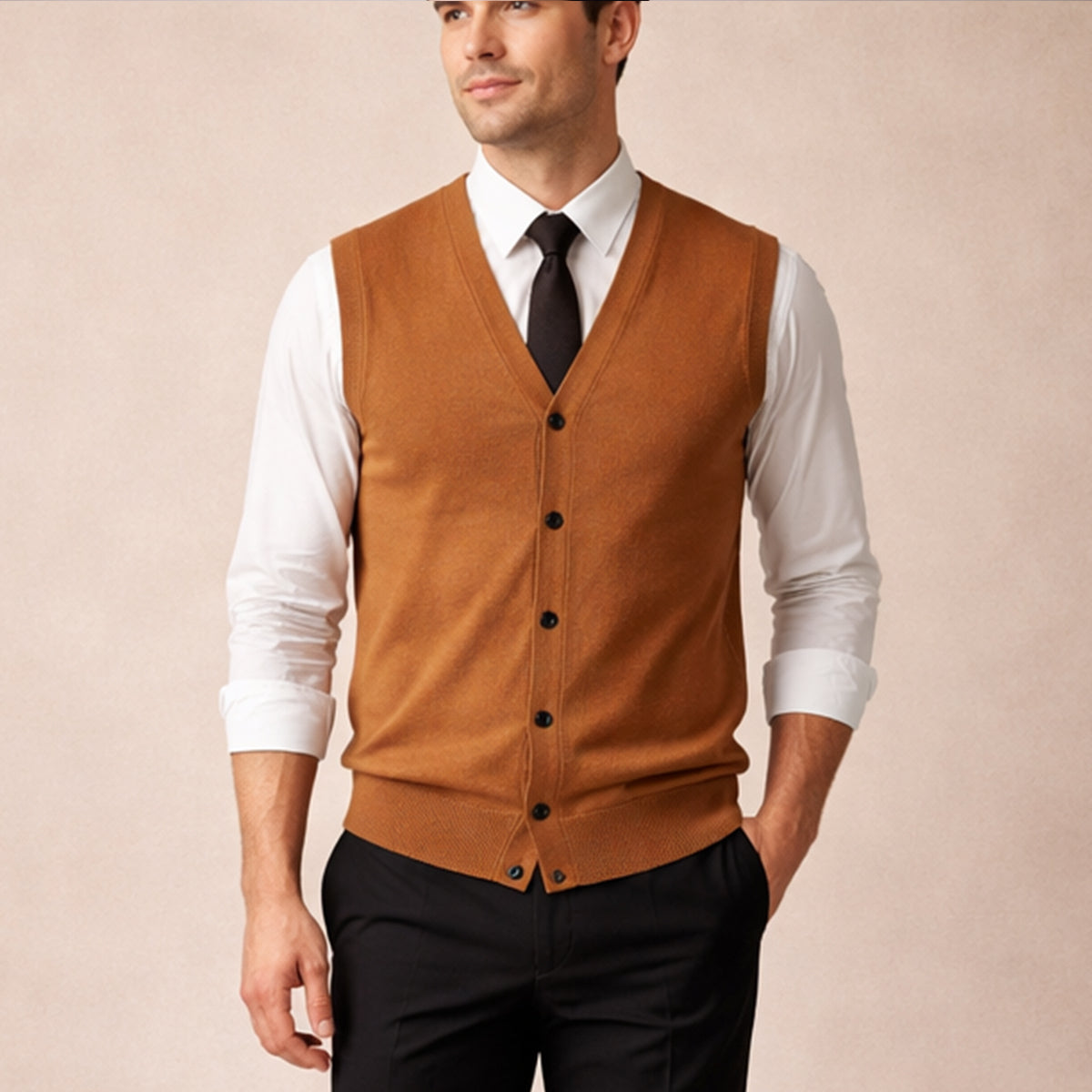 The Dolcedo Men’s Button Down Knit Sweater Vest