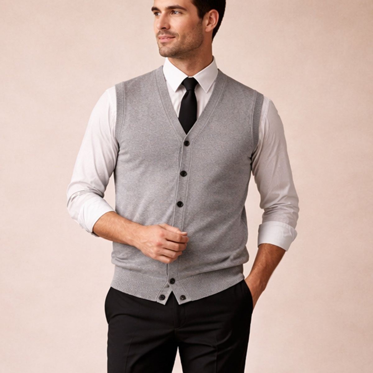 The Dolcedo Men’s Button Down Knit Sweater Vest