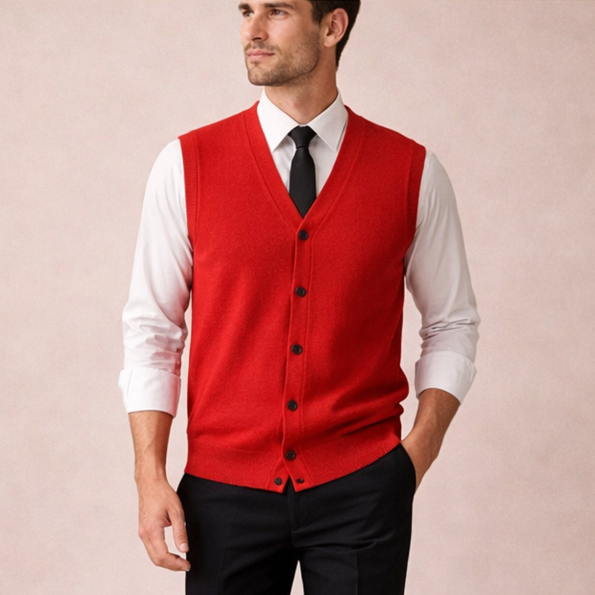 The Dolcedo Men’s Button Down Knit Sweater Vest
