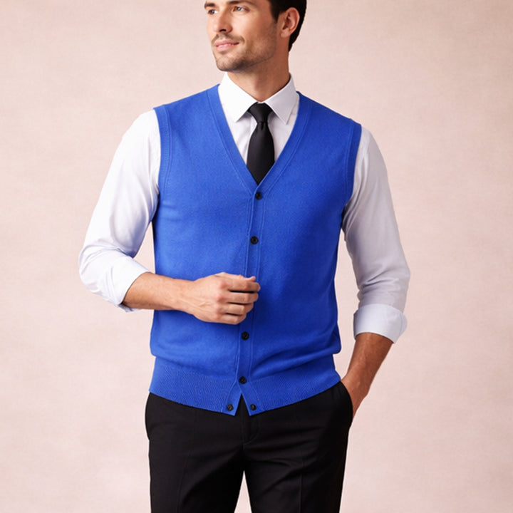 The Dolcedo Men’s Button Down Knit Sweater Vest