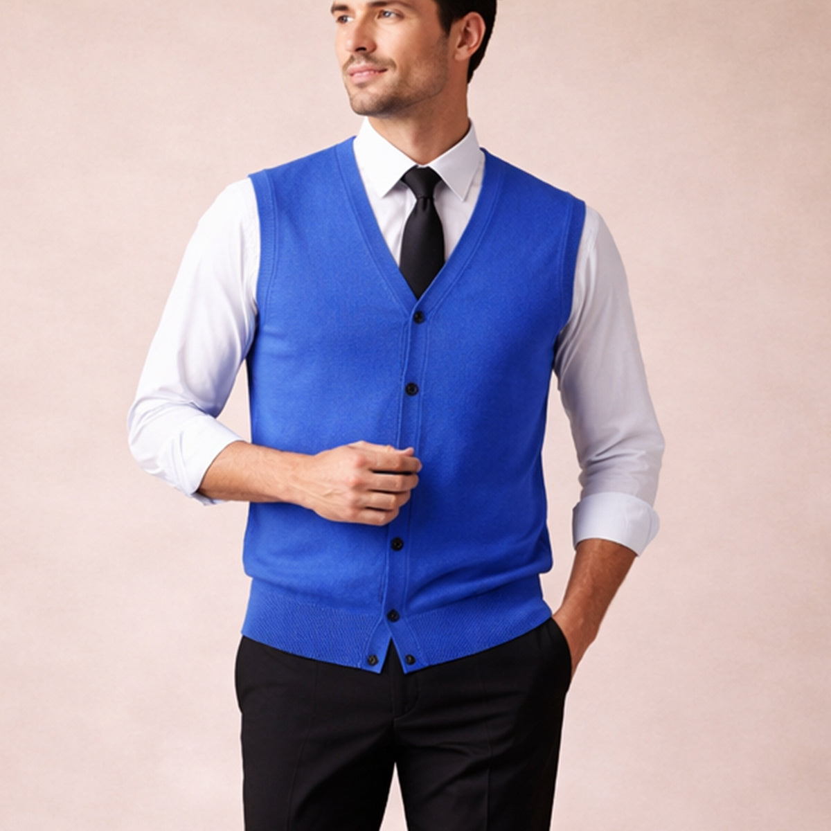 The Dolcedo Men’s Button Down Knit Sweater Vest