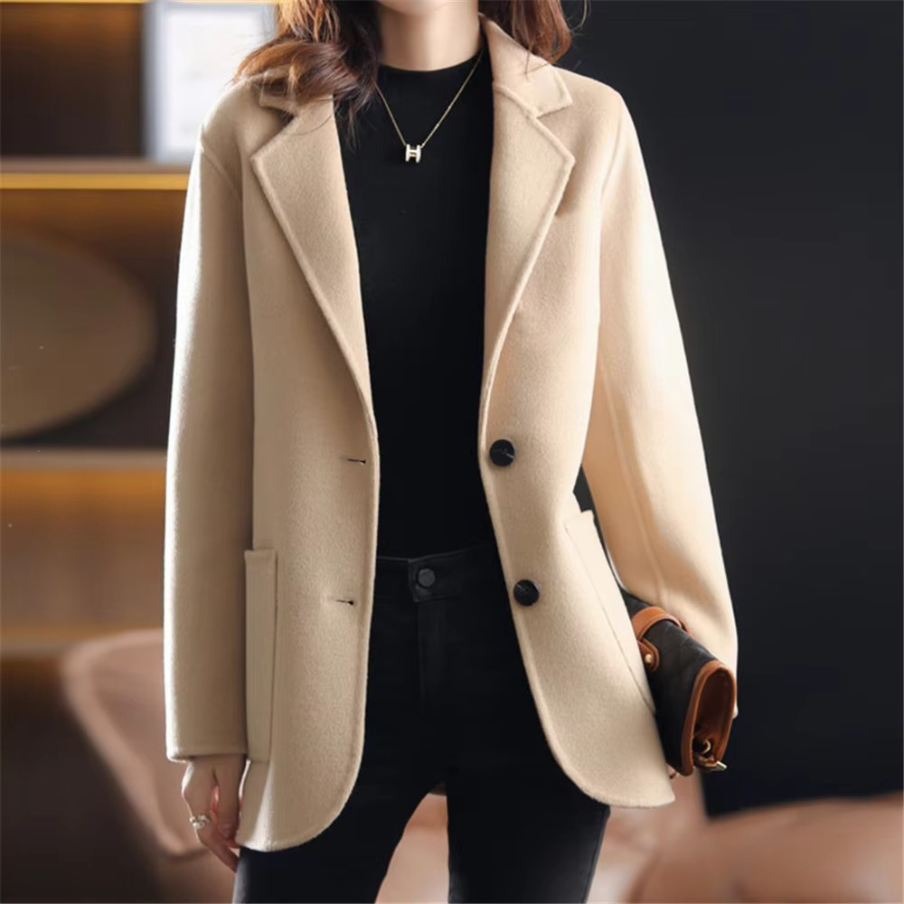 Women's Double Button Blazer with Long Sleeves