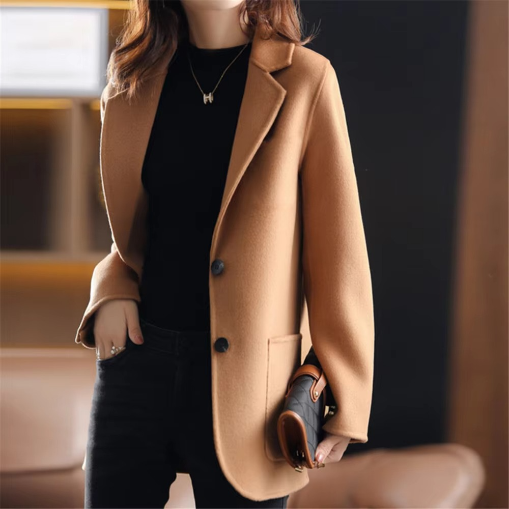 Women's Double Button Blazer with Long Sleeves