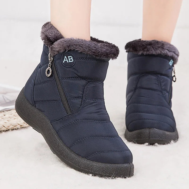 Cozy Fleece-Lined Women's Ankle Boots for Winter