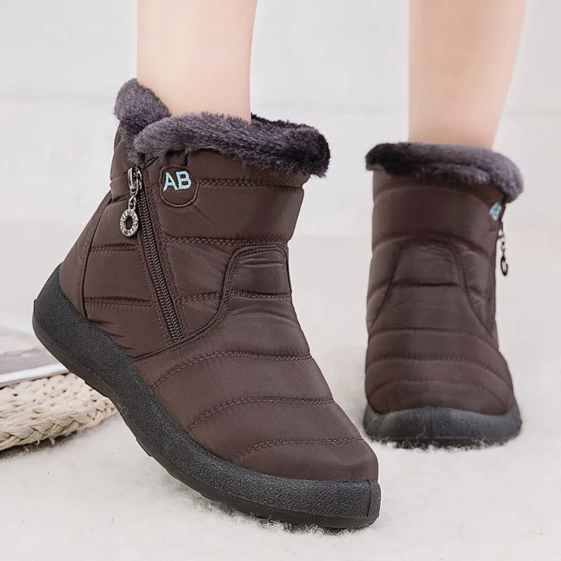 Cozy Fleece-Lined Women's Ankle Boots for Winter