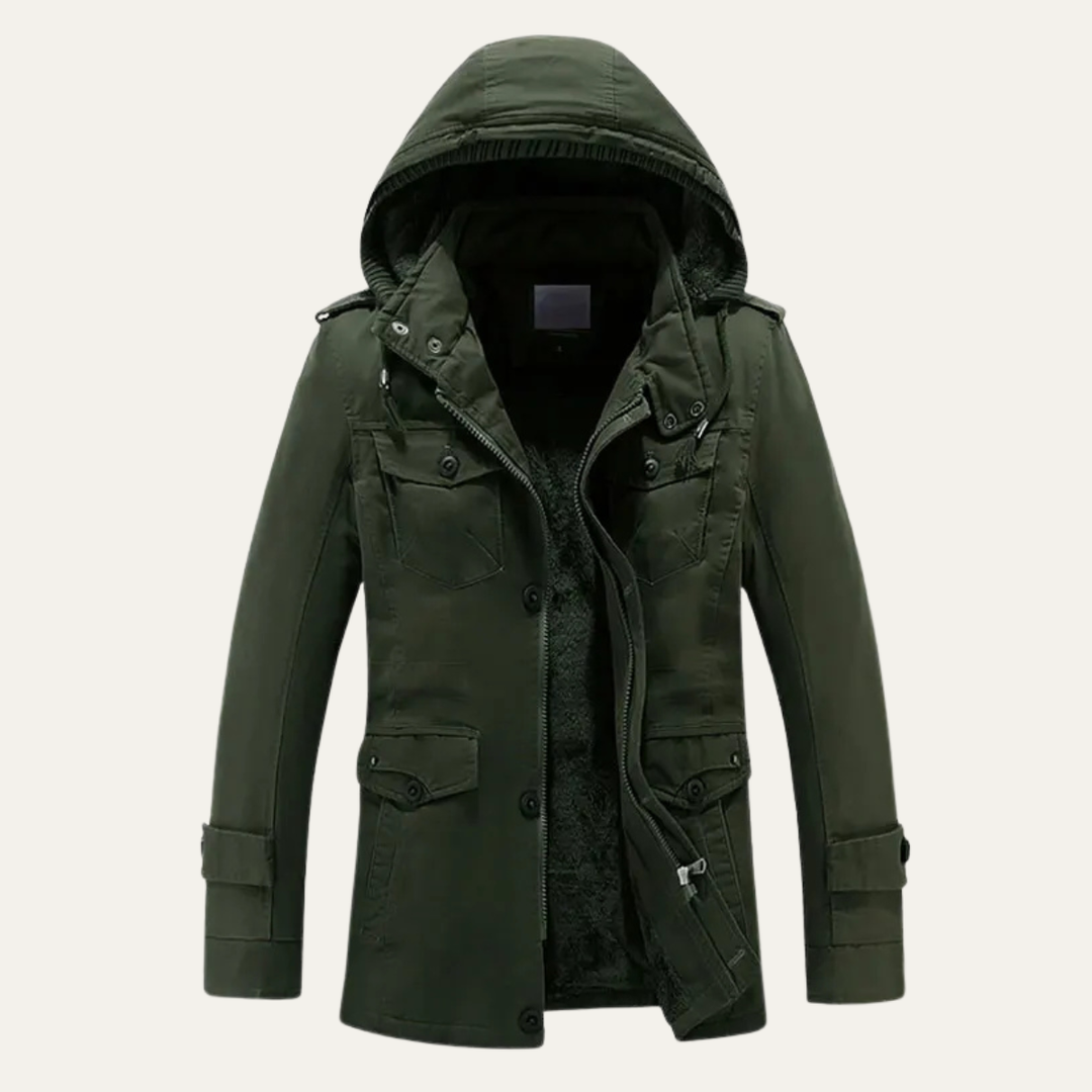 The Oakfield Men’s Warm Fleece Lined Hooded Winter Parka Jacket