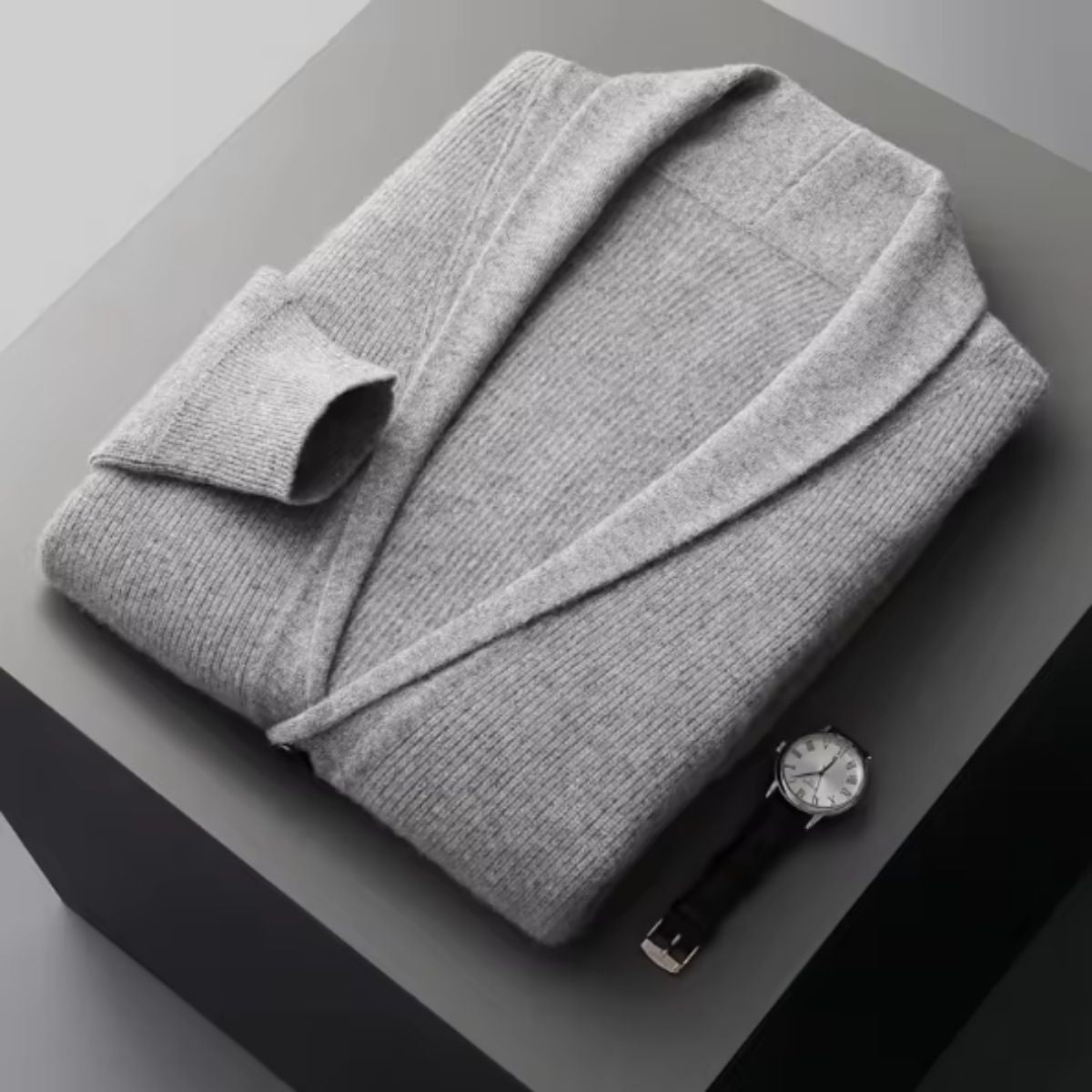 The Marettimo Men’s Soft Knit Button Up Collar Cardigan with Front Pockets