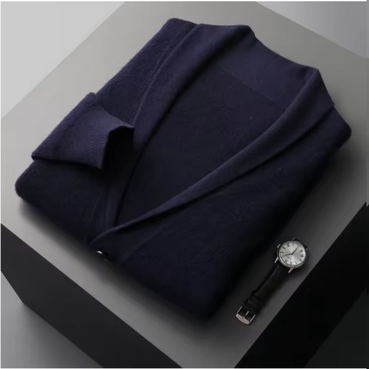 The Marettimo Men’s Soft Knit Button Up Collar Cardigan with Front Pockets
