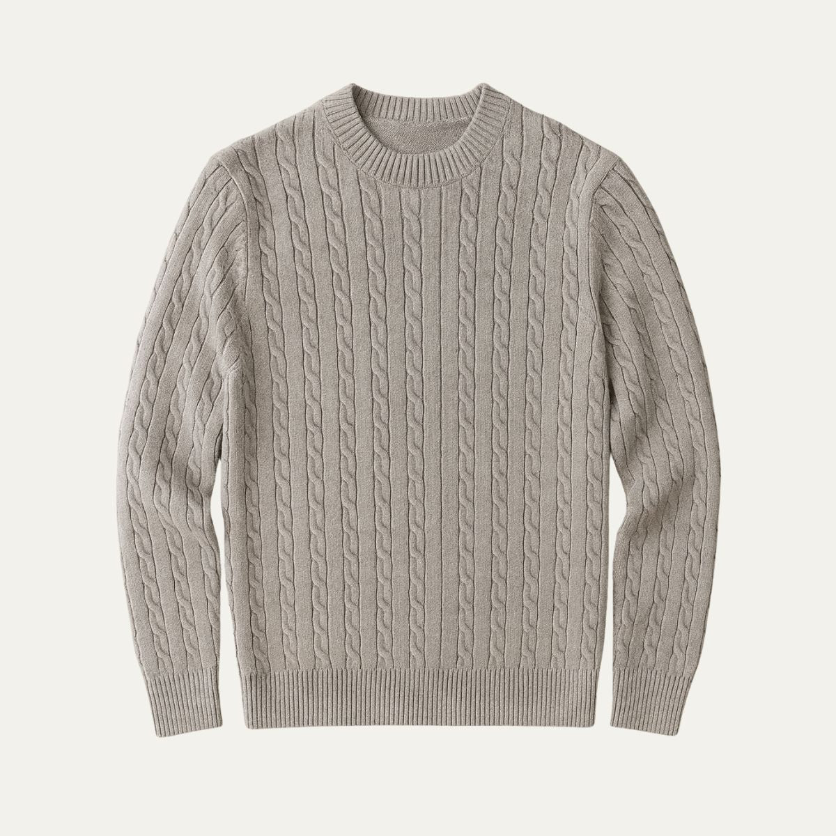 The Versailles Cashmere Merino Wool Knit Sweater for Men - Grey