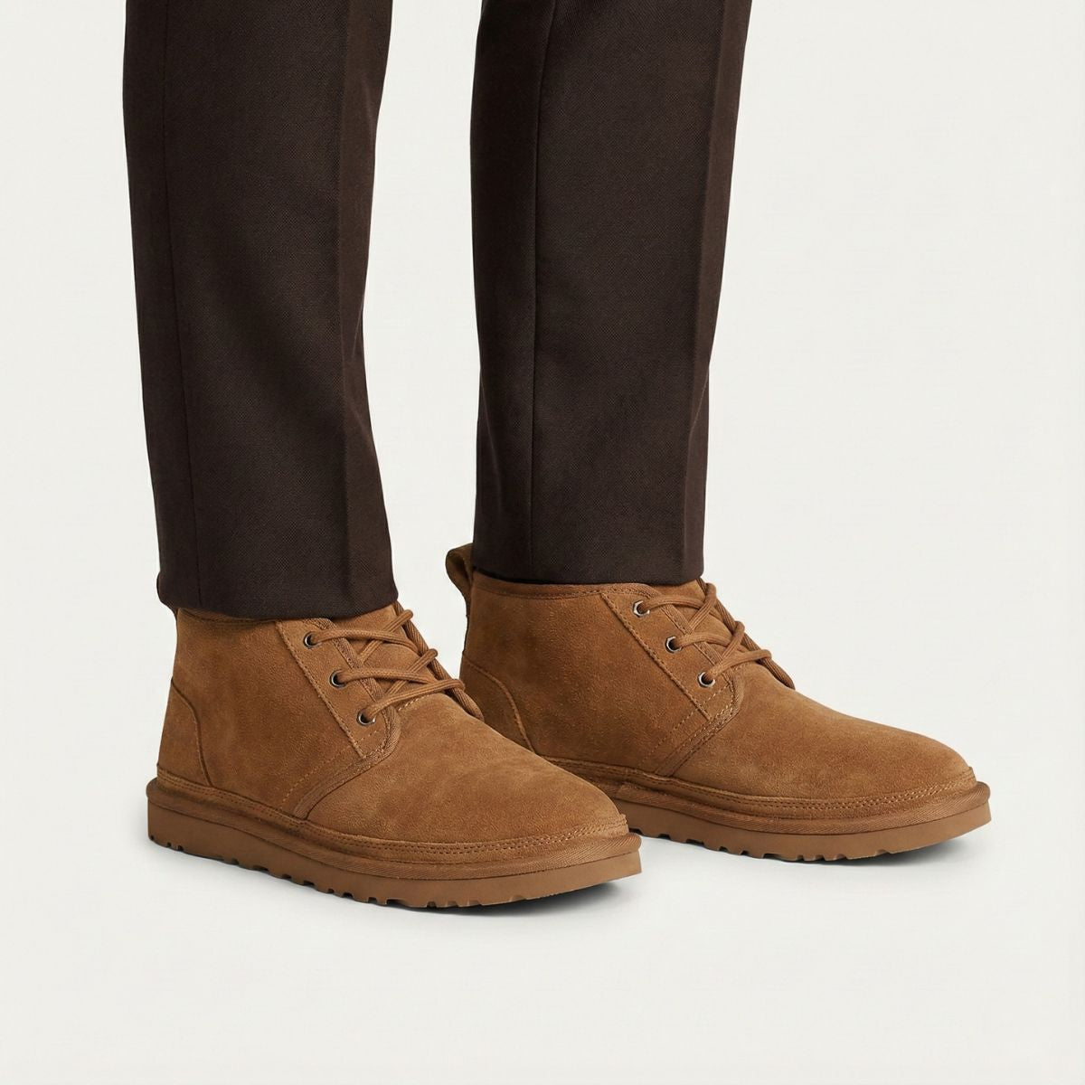 The Ridgefall Men's Cozy Suede Warm Fur Lined Non Slip Snow Boots