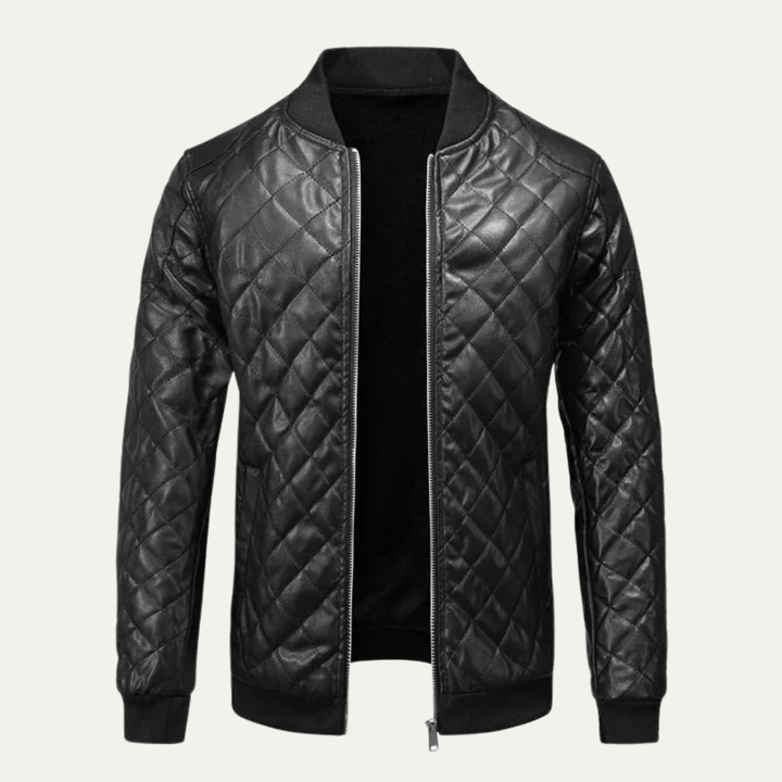 The Colfosco Men’s Quilted Leather Bomber Jacket