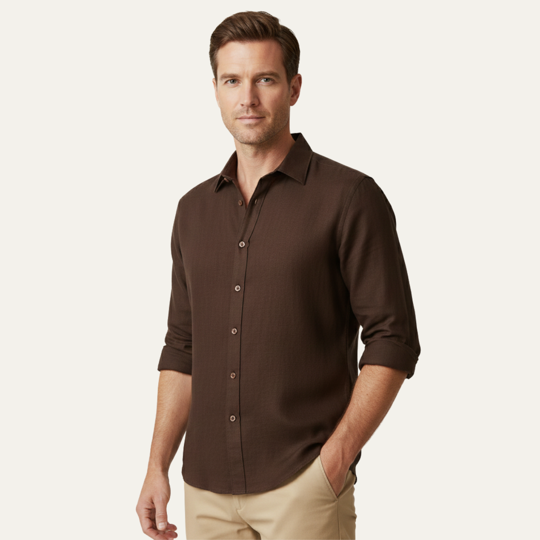 The Zurich Vintage Long Sleeve Cotton Shirt for Men