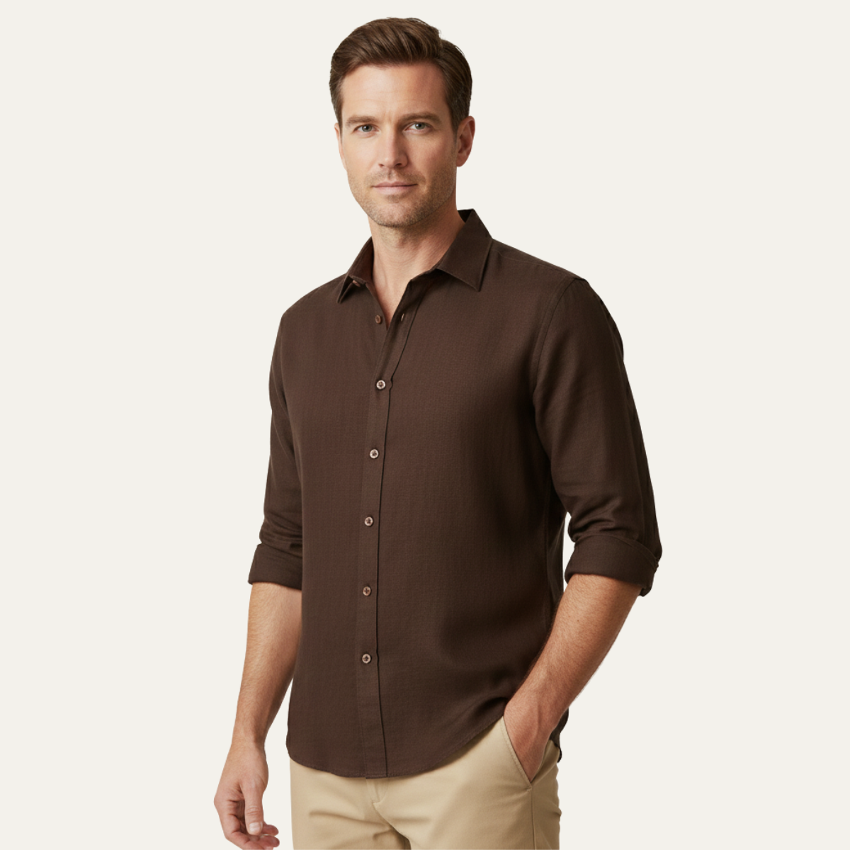 The Zurich Vintage Long Sleeve Linen Shirt for Men