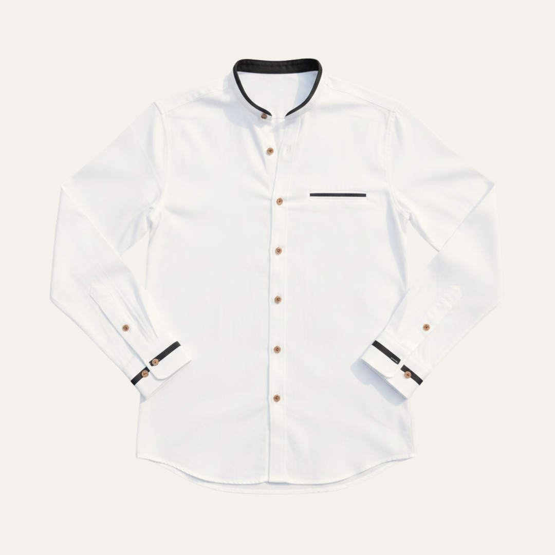 The Silverhaven Ridge Men’s Standing Collar Business Button Up Shirt
