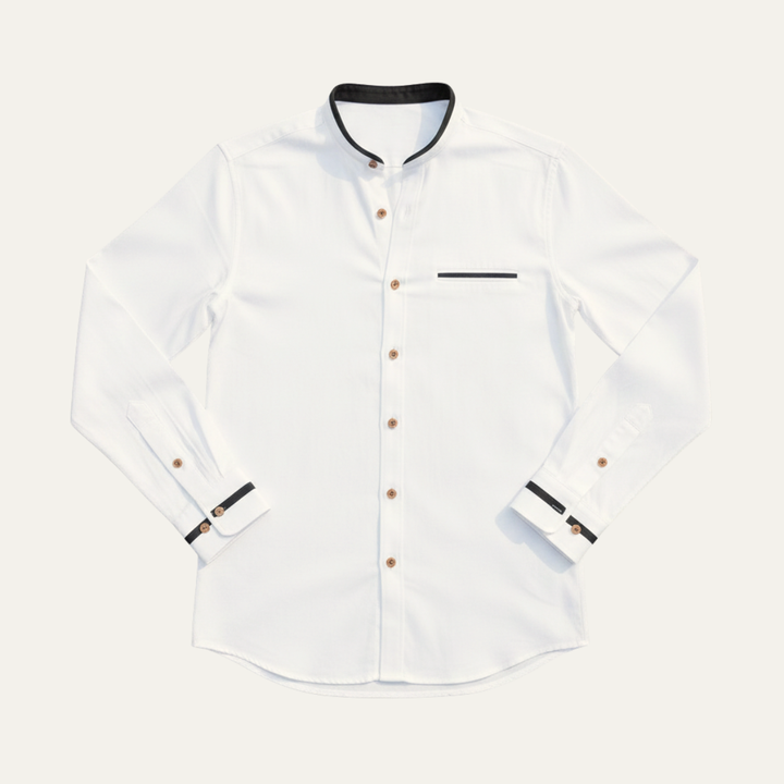 The Silverhaven Ridge Men’s Standing Collar Business Button Up Shirt