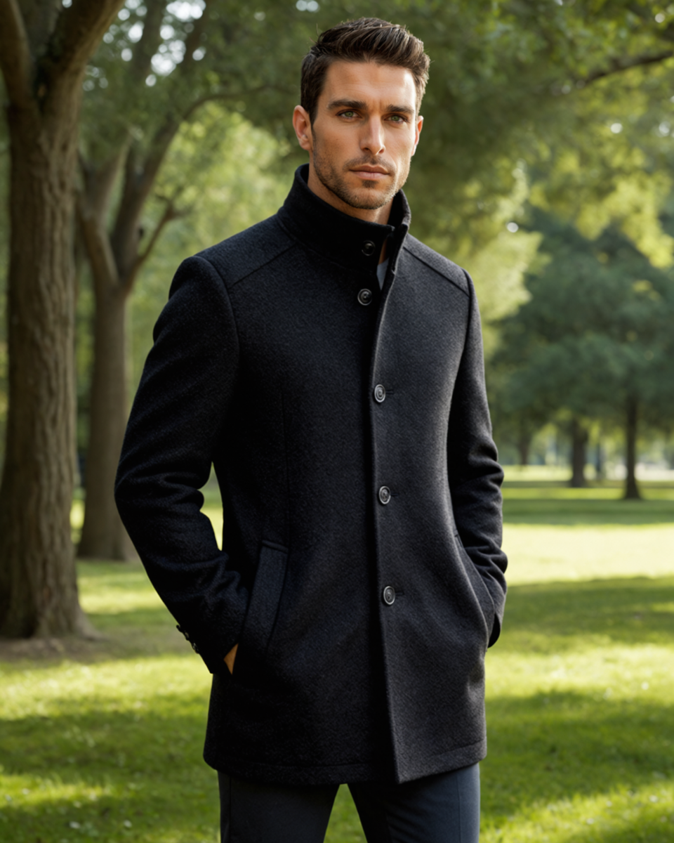 The Highlander Men’s Premium Wool Winter Overcoat