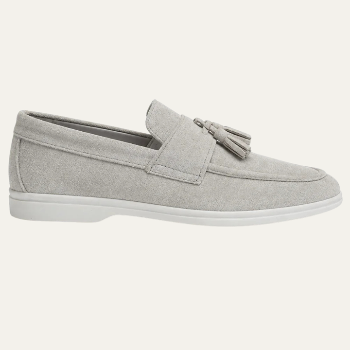The Prescott Men's Suede Tassel Slip On Loafers - Gray