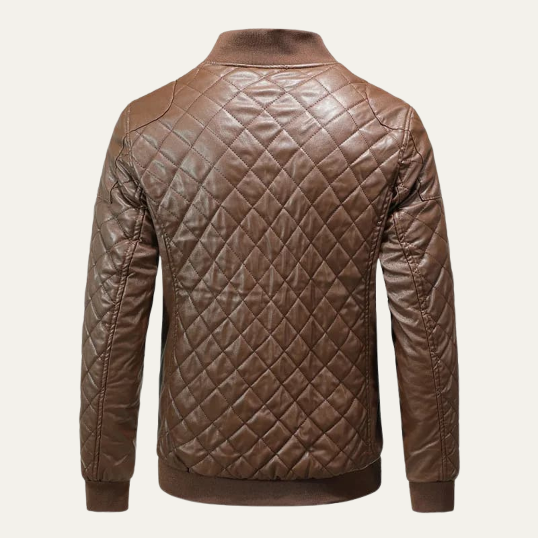 The Colfosco Men’s Quilted Leather Bomber Jacket