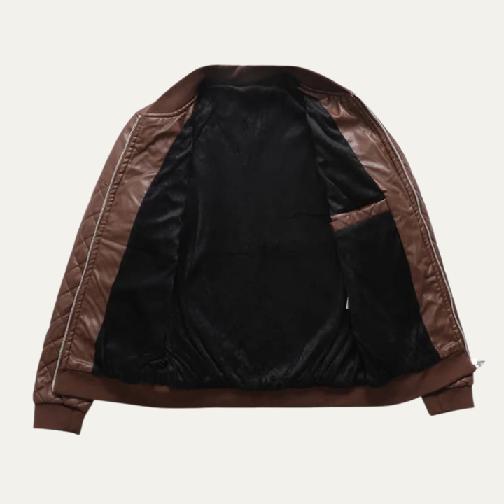 The Colfosco Men’s Quilted Leather Bomber Jacket