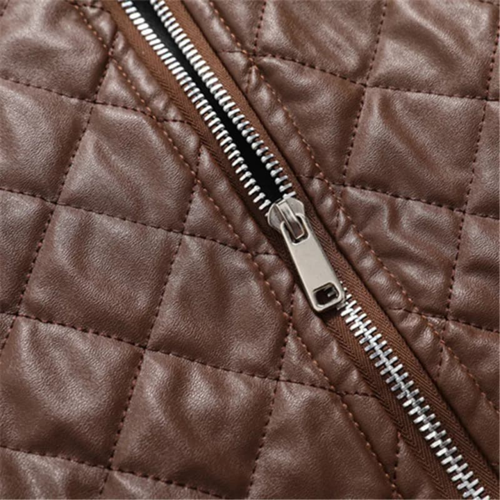 The Colfosco Men’s Quilted Leather Bomber Jacket