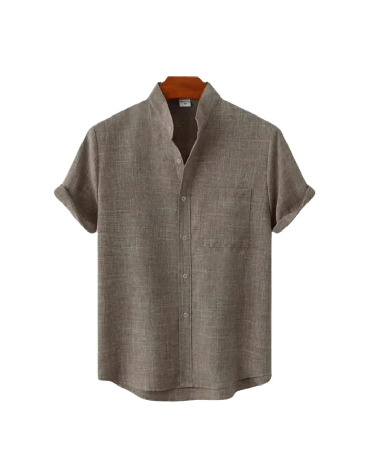 The Hamptons Men's Short Sleeve Collar Linen Shirt