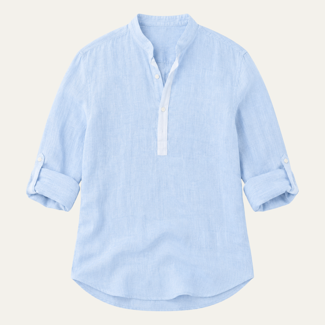 The Vicenza Men's Relaxed Fit Linen Henley Shirt