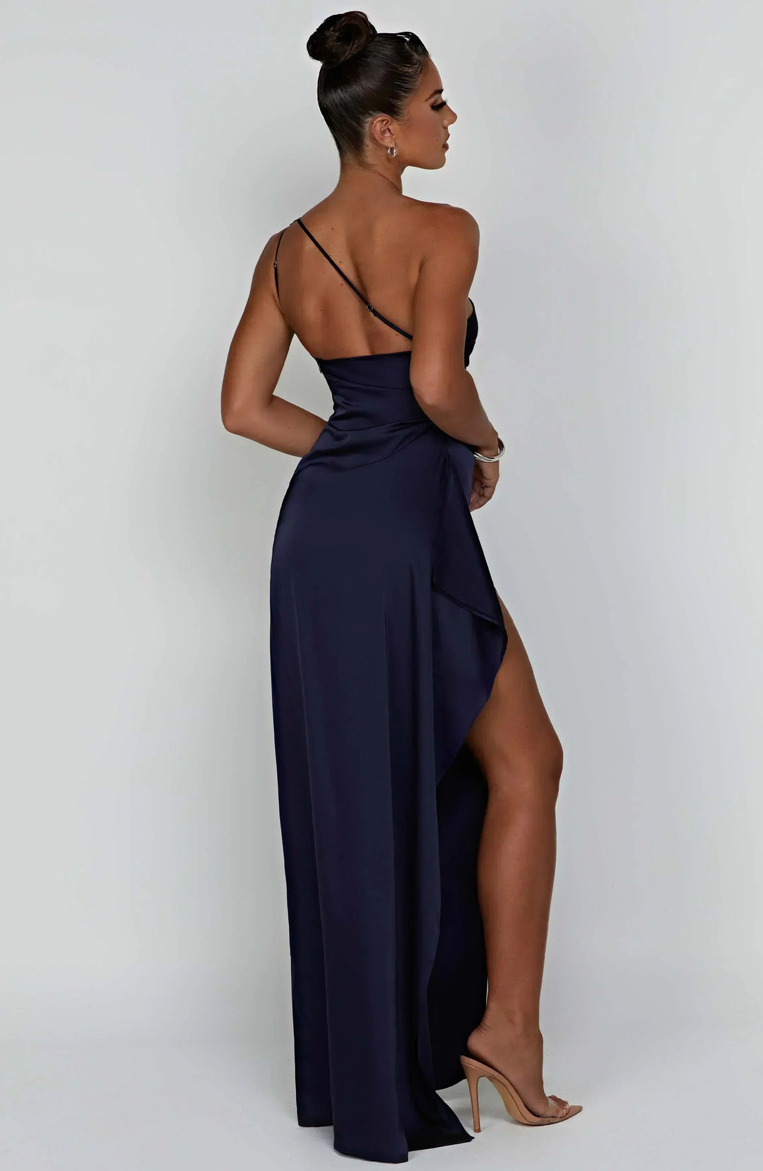 Women's One Shoulder Satin Evening Dress