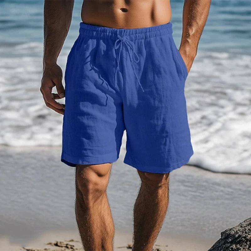 Men Cotton Summer Look Lightweight Linen Shorts-The British Gentlemen