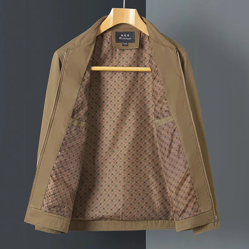 The Fairford Harrington Cotton Jacket with Zip Front for Men