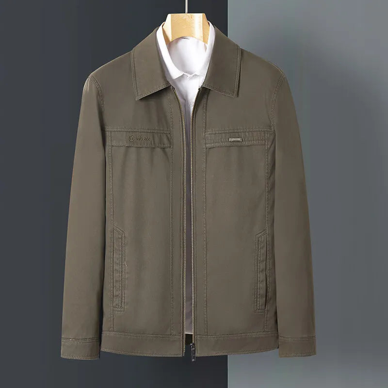 The Fairford Harrington Cotton Jacket with Zip Front for Men