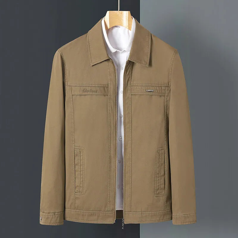 The Fairford Harrington Cotton Jacket with Zip Front for Men