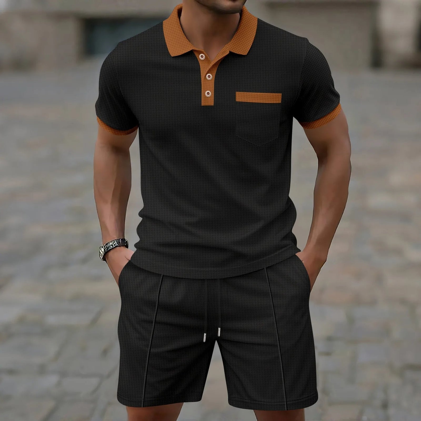The Capri Cotton Set – Vintage Polo & Shorts Co ord for Men