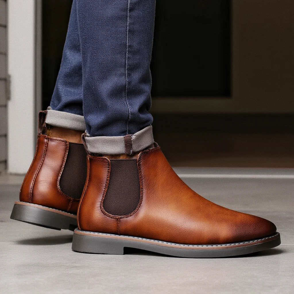 The Staffordshire Men's Classic Leather Chelsea Ankle Boots