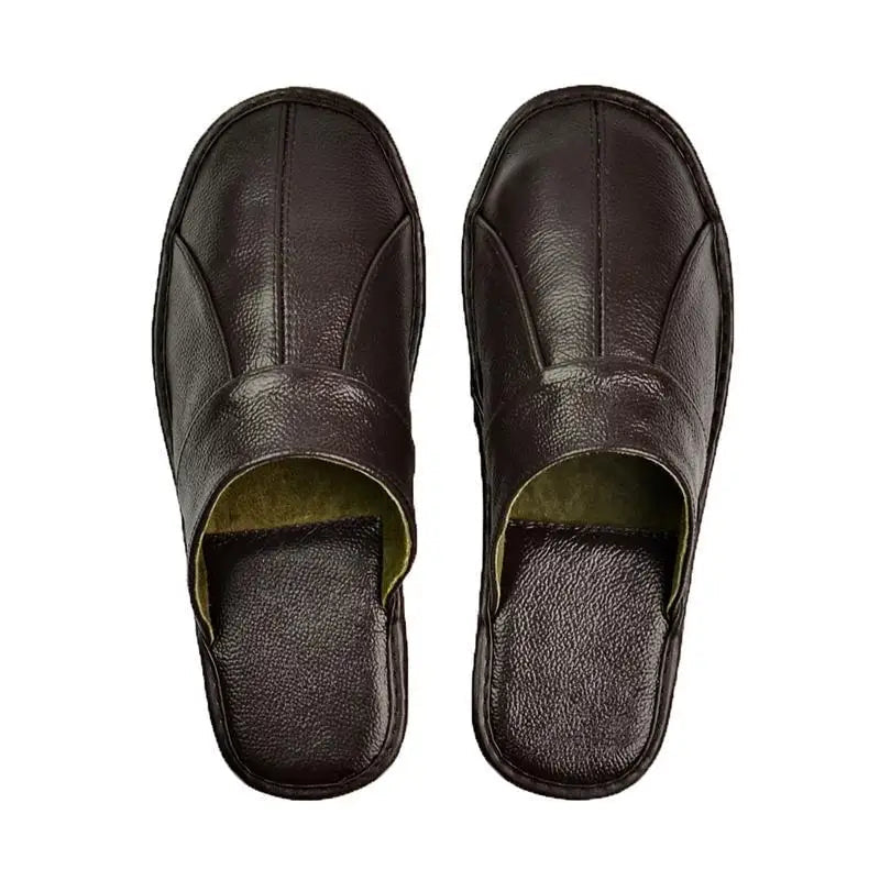 The Dumbarton Men's Leather Mule Relaxes House Shoes