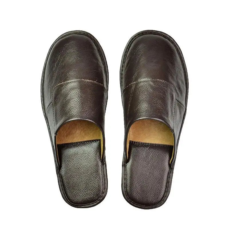 The Dumbarton Men's Leather Mule Relaxes House Shoes