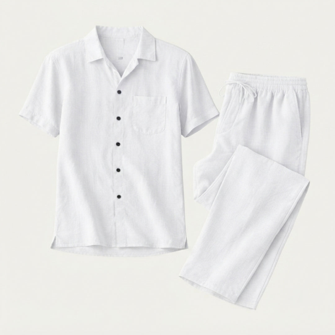 The Brookcrest Ridge Men’s Cotton Casual Summer Set – Shirt & Pants