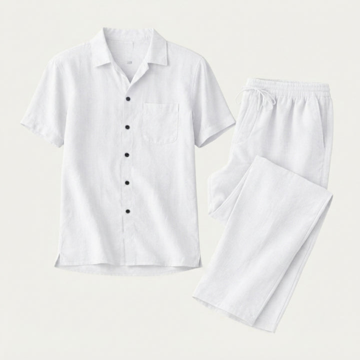 The Brookcrest Ridge Men’s Cotton Casual Summer Set – Shirt & Pants
