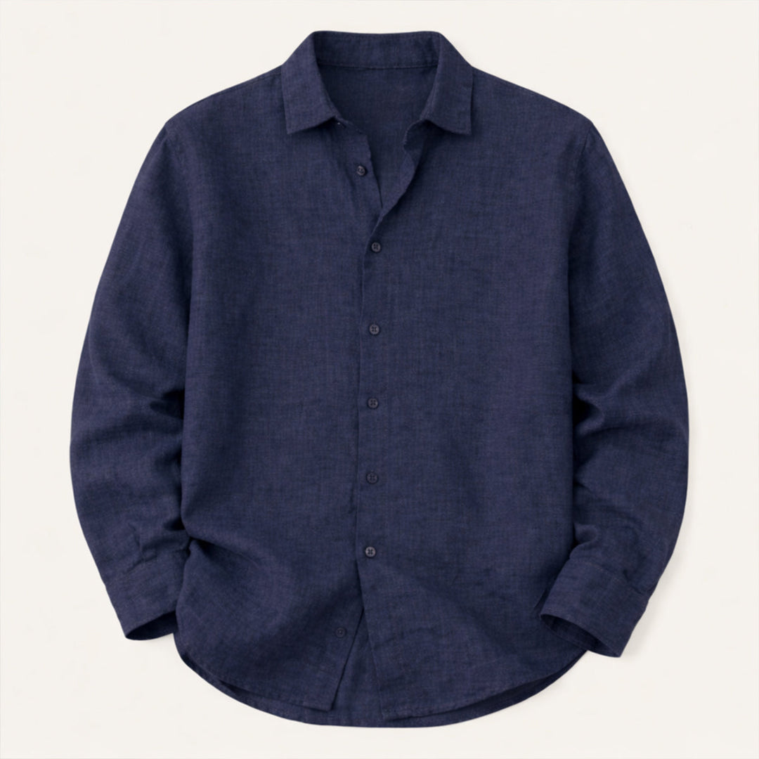 The Kensington Men’s Lightweight Loose Fit Linen Button Up Shirt