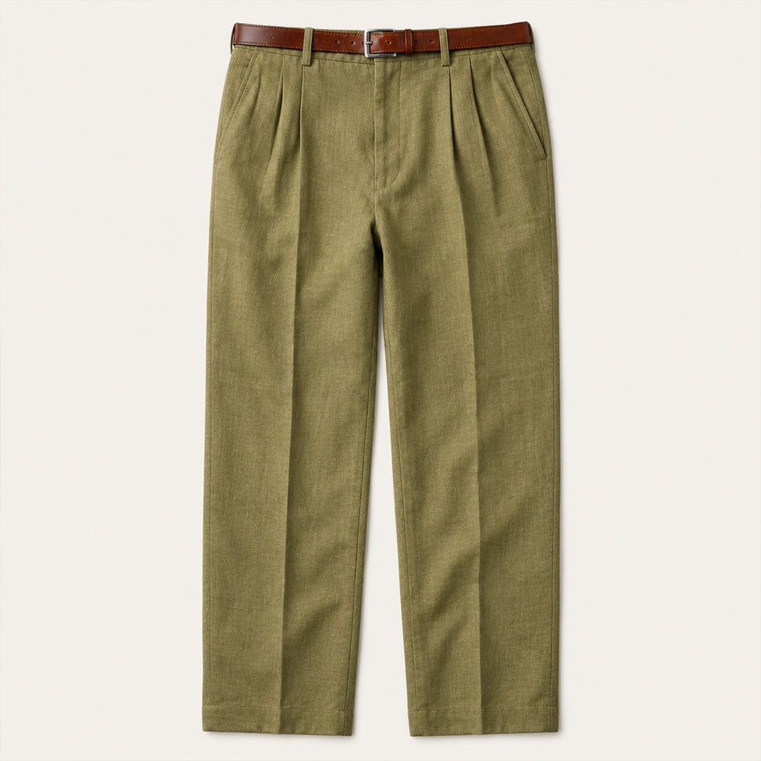 The Millhaven Men's Vintage Casual Pleated Straight Pants