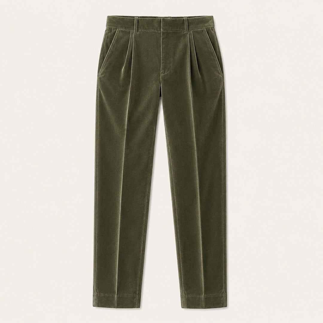 The Garda Porto Men’s Solid Color Velvet Straight Fit Pants