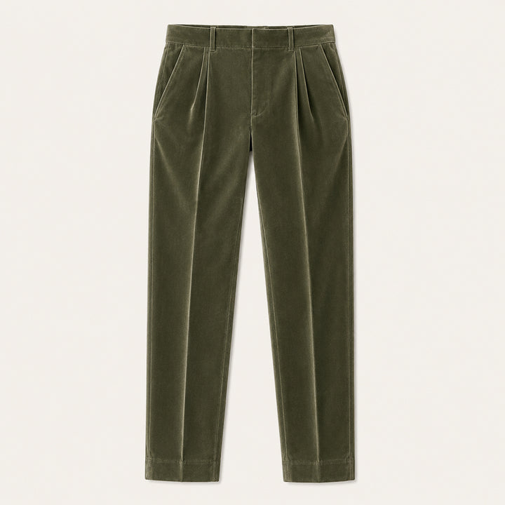 The Garda Porto Men’s Solid Color Velvet Straight Fit Pants